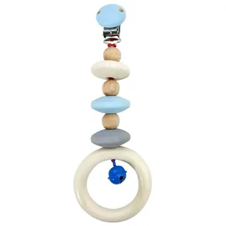 HESS SPIELZEUG Kinderwagenkette Babyspielzeug Wagenanhänger blau natur BxLxH 70x35x200mm NEU blau