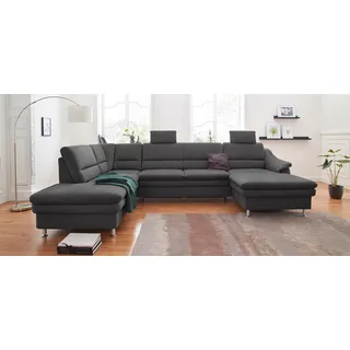 sit&more Wohnlandschaft SIT & MORE "Cardoso U-Form", grau (anthrazit), B:324cm H:90cm T:90cm, Luxus-Microfaser 1 (100% Polyester);Luxus-Microfaser 2 (100% Polyester);Luxus-Microfaser ALTARA NUBUCK (100% Polyester), Sofas, Wohnlandschaft, mit Federkern und 