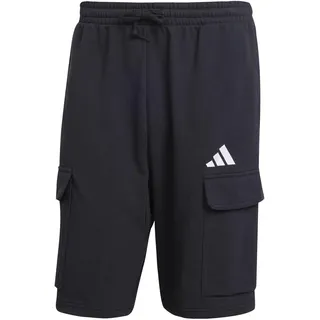 adidas Essentials Feel Cozy French Terry Cargo Shorts Black / White S
