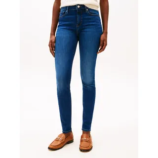 Tommy Hilfiger Skinny-fit-Jeans TOMMY HILFIGER "COMO Skinny RW ACE mit Logo-Badge und knöchellangem Schnitt", Damen, Gr.