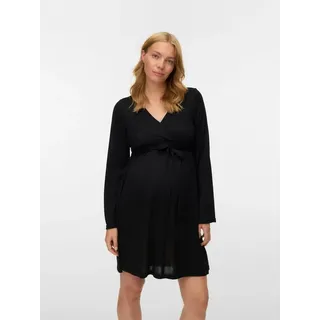 MAMA LICIOUS Mamalicious Umstandskleid MLMAEVE TESS LS JRS DRESS 2F NOOS Stilllage unter einem Wickeleffekt schwarz S (36)