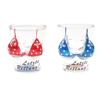 ELLUG 2er Set Schnapsglas aus Glas mit Bikinioberteil H:6cm Kapazität: 4cl/40ml