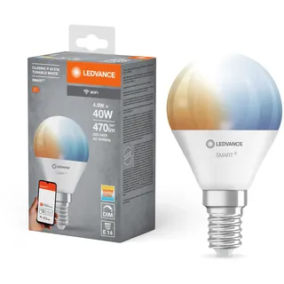 LEDVANCE Smart+ WiFi LED-Lampe Tropfenform E14/5,5W 470lm Tunable White