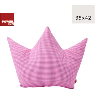 POWER INN Kronenkissen 42 x 35 cm Rosa kariert
