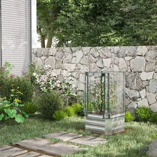 Outsunny Hochbeet Set 53 x 53 x 90 cm Grau