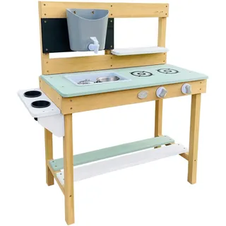 Axi Ambia Garden Sand & Wasser Spielküche / Matschküche Braun, Grün, Weiß, Holz Hemlocktanne, 80x88x33 cm unisex, EN 71, CE, FSC 100%, Gartenmöbel, Kinder-Gartenmöbel