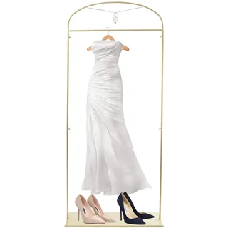 wanwanper Kleiderständer, Brautkleid Kleiderständer Garderobenständer Metall Kleiderstange Kleiderhalter, Garderobenständer Metall Hochzeitskleid Display Kleidung Regale, Gold