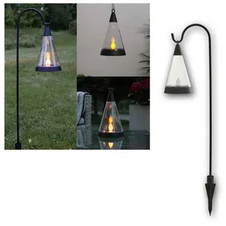 Star Trading Laterne Solar schwarz H: 70cm 3in1 inkl. Dämmerungssensor