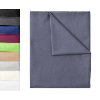 GREEN MARK Textilien Klassische Bettlaken | Betttuch | Laken | Leintuch | Haustuch 100% Baumwolle ohne Gummizug vielen Größen und Farben Größe: 150x250 cm, anthrazit grau