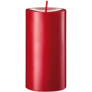 Stumpenkerze gegossen, Farbe Zinnober, Durchm. 8 cm, Höhe 15 cm