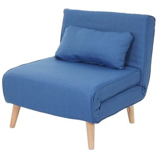 MCW Sessel MCW-D35, Rückenlehne arretierbar, Standfüße einklappbar, Schlaffunktion blau