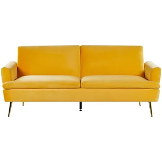 Beliani Sofa Samtstoff Gelb