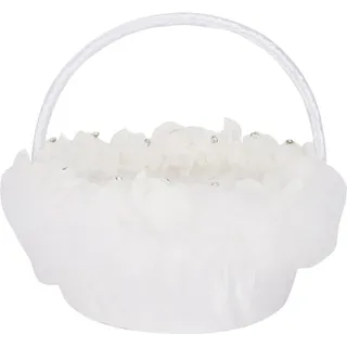 Leichtgewichtige Elegante Hochzeit Mädchen Blume Korb mit weißem Satin dekoriert Süßigkeiten Korb