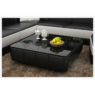 aea Design Glastisch Leder Couch Tisch Tische Glas Sofa Wohnzimmertisch NEU