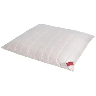 Hefel Naturhaarkissen, Füllung: 100% Wolle (Schurwollnoppen und Zirbenflocken), Bezug: Baumwolle, Seitenschläfer, Rückenschläfer, Bauchschläfer, Füllung variabel weiß 80 cm x 80 cm