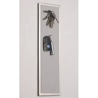 FLUX-objects Magnetisches Schlüsselbrett aus Edelstahl (42 x 12 cm), mit Filz in hell-grau