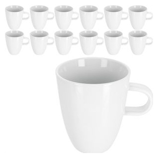 Van-Well Kaffeebecher Java, 350ml, Porzellan, weiß, 6 Stück
