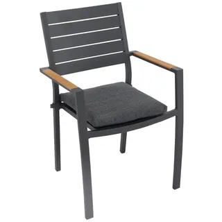 Dehner Montpellier Stapelsessel 55,5 x 55,5 x 88 cm dunkelgrau/braun
