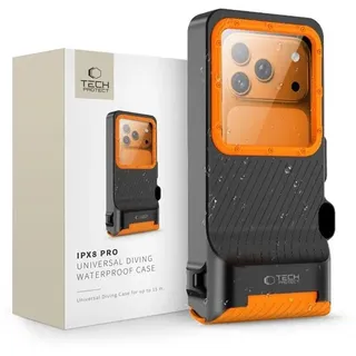 IPX8 Pro Waterproof Phone Case - Orange and Black