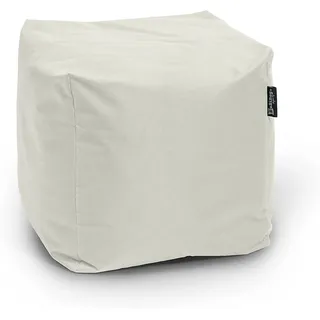 Sitzpouf für Outdoor Sitzsack, Fußhocker ideal für Gaming Sitzsäcke, Wetterfest, Outdoor Pouf (35x35x35cm, Beige)