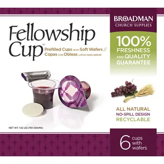 BROADMAN CHURCH SUPPLIES Fellowship Cup – Kommunion-Tassen, 6 Stück, Plastik, rund, Kommunion, Tasse