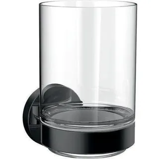 Emco, Zahnputzbecher, ROUND Glashalter schwarz matt 432013300