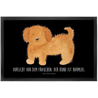 Fußmatte 60 x 90 cm Hund flauschig - Schwarz - Geschenk, Hundeliebe, Fußabstre, Mr. & Mrs. Panda, Höhe: 0 mm schwarz