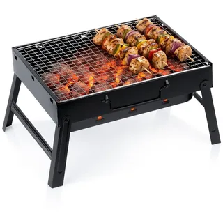 Holzkohlegrill Klappgrill Koffergrill tragbar Garten Camping 40x27,5x20 cm Vilde