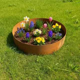 Czaja Pflanzring Ø 40 x 29 cm - rund - Edelrost - Hochbeet Rost Pflanzgefäß Pflanzkübel Metallring Kräuterbeet Stahlring Stahl Ring