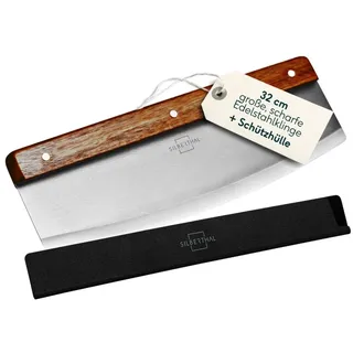 SILBERTHAL Wiegemesser 32cm für Pizza, Flammkuchen, Nüsse und Kräuter