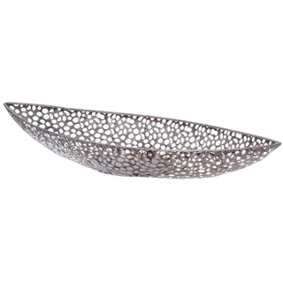 Gilde Dekoschale Chico, silber Metall oval, 59x7x19 cm, robust, Dekoration, Dekoartikel, Dekoteller - -tabletts