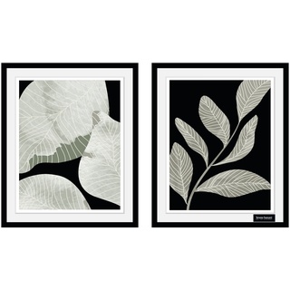 Bild mit Rahmen »Eukalyptus - Gerahmter Digitaldruck - Wandbild«, (2er-Set), 2x 30x40 cm - Holzrahmen - Dekoration - Weißer Rahmen, 61098732-0 Grün B/H: 30 cm x 40 cm