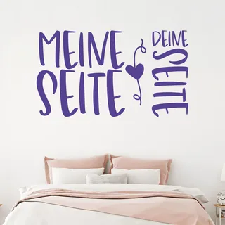 GRAZDesign Wandtattoo Schlafzimmer Sprüche Lustig & erotisch über Bett Wandaufkleber Meine Seite - Deine Seite - 70x40cm / 080 braun