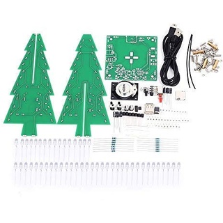 LED Circuit bunte Weihnachtsbäume Kit DIY Kit RGB Flash MP3 Musik Box mit Schale für Geschenk 3D Weihnachtsbäume Kit