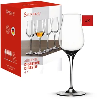 Spiegelau Digestif Gläser 170 ml, 4 Stück, Authentis, 4400170, Schnapsgläser mit Stiel aus Kristallglas, Likörgläser spülmaschinenfest