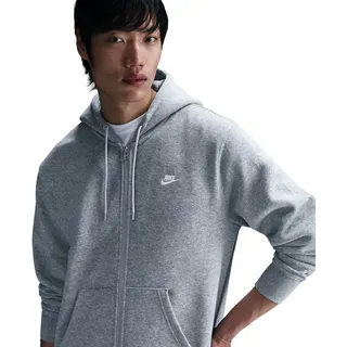 Nike Club Fleece Kapuzenjacke Herren dk grau heather/lt smoke grau/weiß 3XL