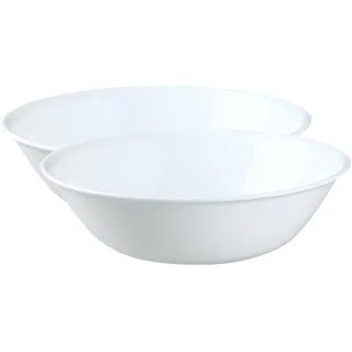 CORELLE Schüssel Winter Frost 1,9 L, Vitrelle-Glas, spülmaschinenfest | weiß, 3-lagiges Spezialglas, backofenfest bis 175 °C, mikrowellengeeignet, gefrierfest, bis 80% Altglas