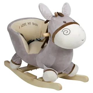 BabyGo Schaukeltier Schaukelpferd Schaukeltier BabyGo mit Sound grau