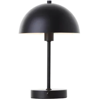 mokebo® LED Tischlampe kabellos, Akku Tischleuchte dimmbar & aufladbar mit USB-C 'Der Leuchtturm', Vintage Flowerpot Lampe, Pilz Lampe & Nachttischlampe Schwarz Metall mit Batterie, warmweißes Licht