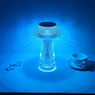 Kristallpilz-nachtlicht, Mini-led-pilzlampe, Dekoratives Licht, Usb-ladefunktion, Tragbare Nachttischlampe Für Büro/schlafzimmer (transparent)