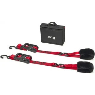ACEBIKES Premium Deluxe Spanngurtset Schwarz-Rot