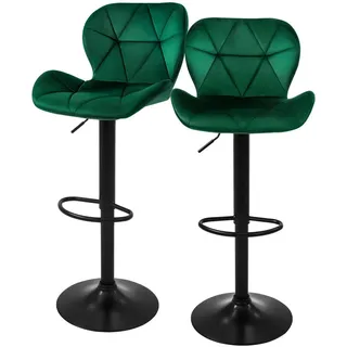 ML-Design Barhocker 59-79 cm Grün 2er Set drehbar gepolstert
