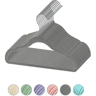 Homewit 10/20 Stück Kinder Kleiderbügel Samt| Kinderkleiderbügel Samt | Anti-Rutsch | 5 mm Dicke, platzsparend | 360° drehbarer Haken| Kleine kleiderbügel für Baby Kind, 30Lx21B cm