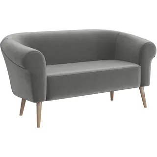 MEBLINI Mini Sofa 2-Sitzer für Wohnzimmer - Mini Lounge für Zwei Personen - Küchensofa - Sofa Klein - Emilia - 2 - Hellgrau Samt