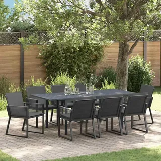 "Rabatt" Garten Essgruppe - Gartenmöbelset - Loungegruppe - 9 pcs Schwarz Poly-Rattan - Lounge-Dining set CC13515 - Schwarz