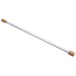 DécoProfi Vitragenstange Klemmstange ausziehbar Ø14mm SILBER/HOLZ 70-120cm
