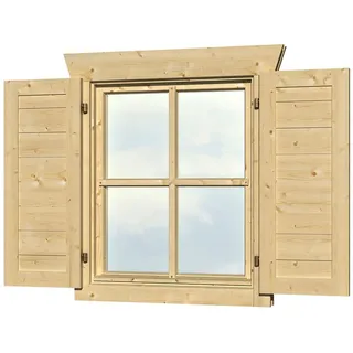 Skanholz Fensterladen, für Einzelfenster 57,5x70,5cm aus der 28 und 45mm-Serie beige