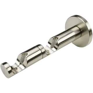 Liedeco Gardinenstangenhalter Kombiträger, Träger 2-läufig "France", Vorhangstangen, Gardinenstangen, (1-St), Halter, Träger für Stangen, Rohre 20 mm silberfarben