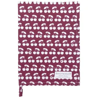 Krasilnikoff Geschirrtuch KW11607 - Cherries/Kirschen, Scarlet red/Rot