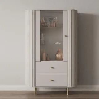 ax living Vitrine Halay 1 Tür & 2 Schubladen 0 x 0 x 0 cm Beige